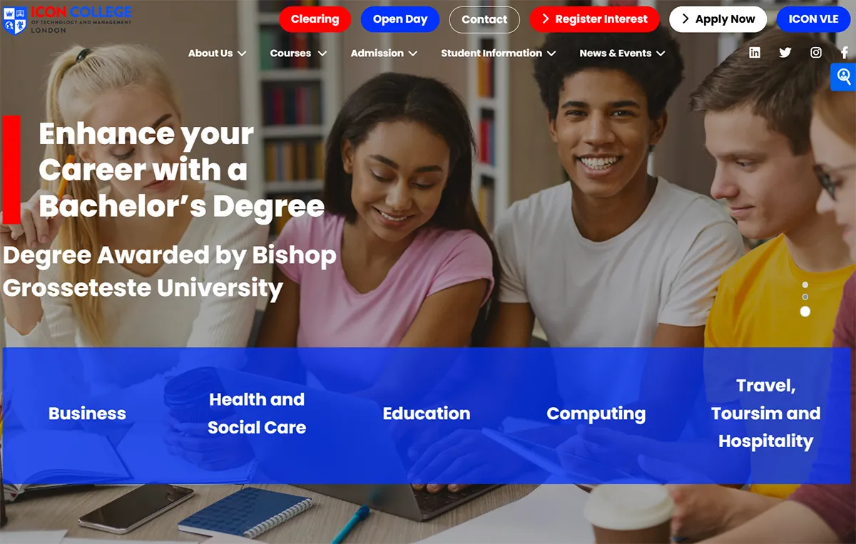 Icon College school management platform built by Augmex
