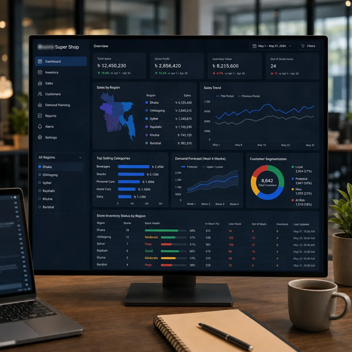 Retail inventory and demand analytics dashboard