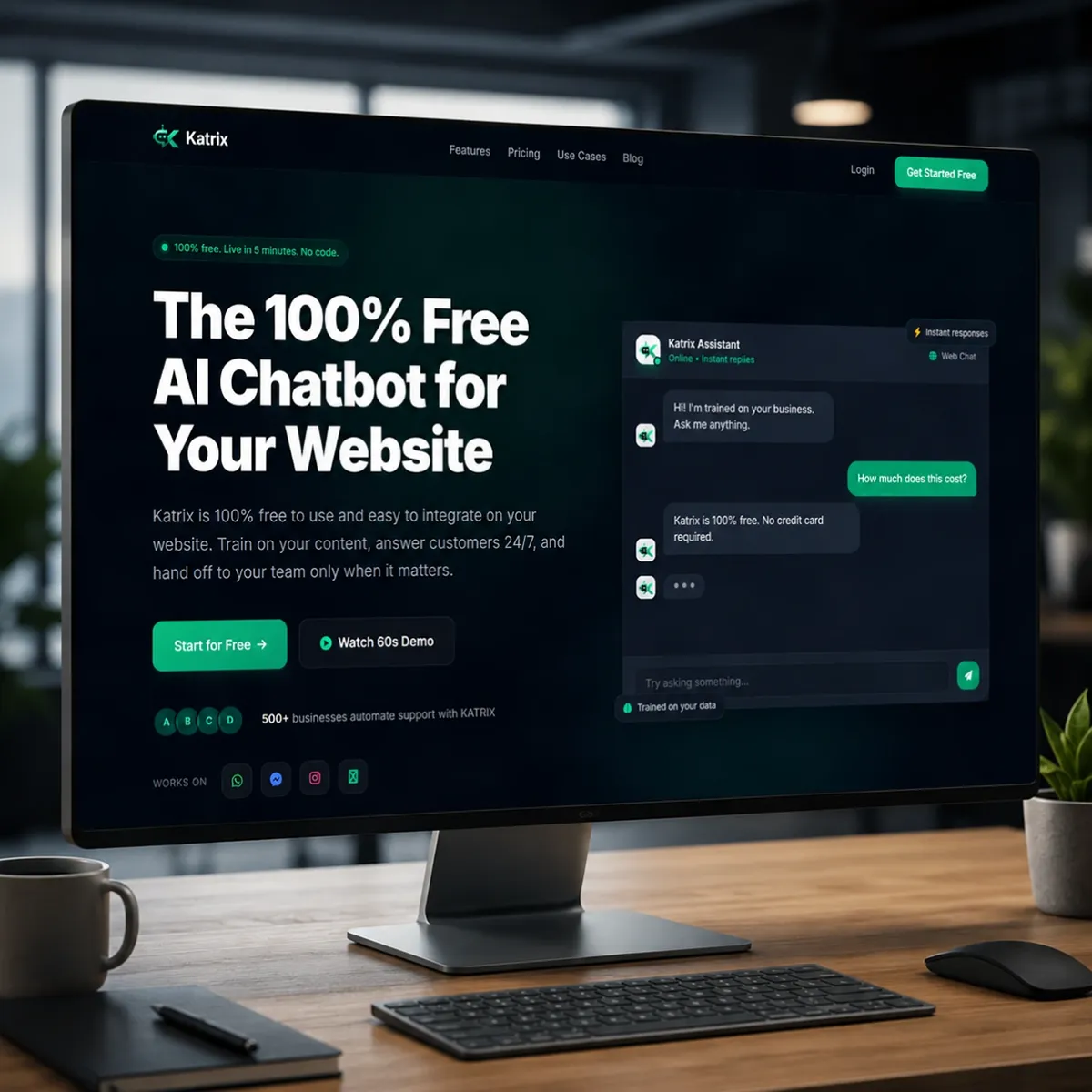 Multi-tenant AI chatbot builder platform interface